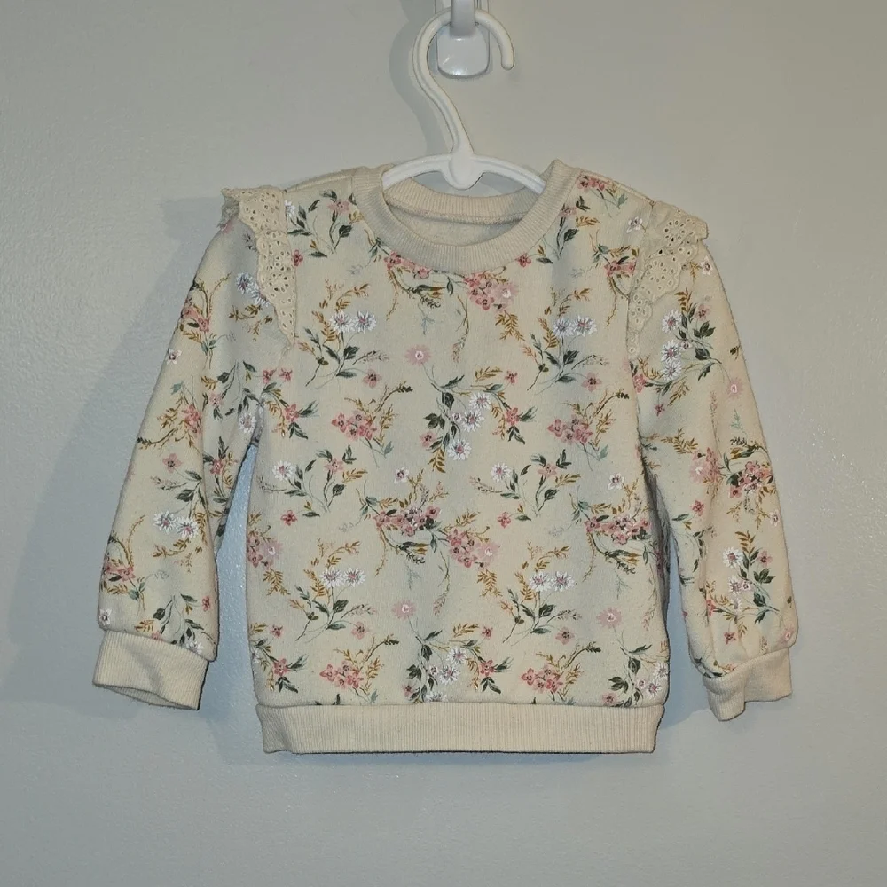 OshKosh B'gosh Floral Cream Sweatshirt LOT P